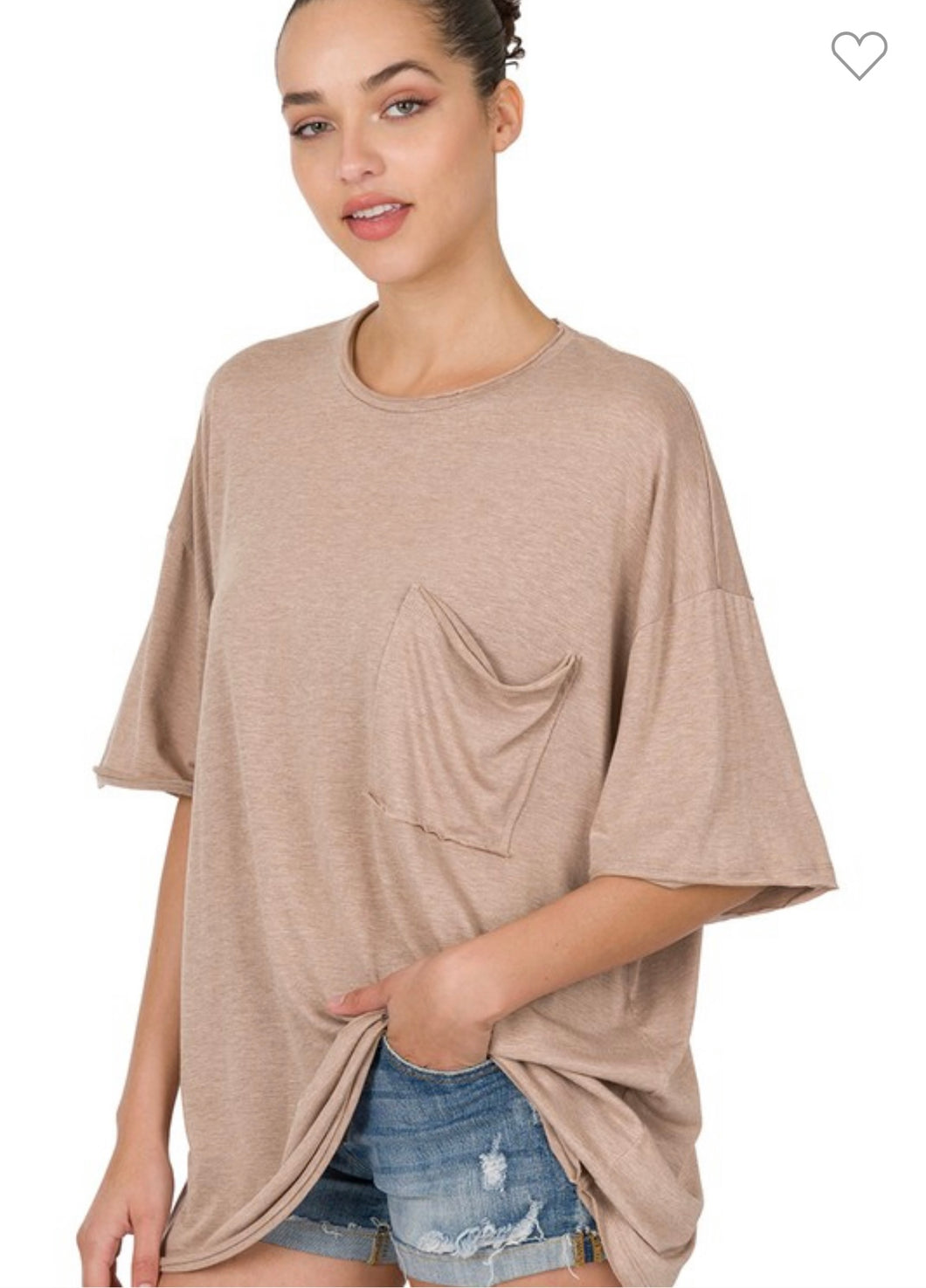 Oversized Pocket Tee - Mocha