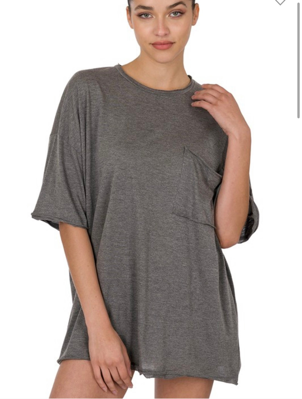 Oversized Pocket Tee - Charcoal