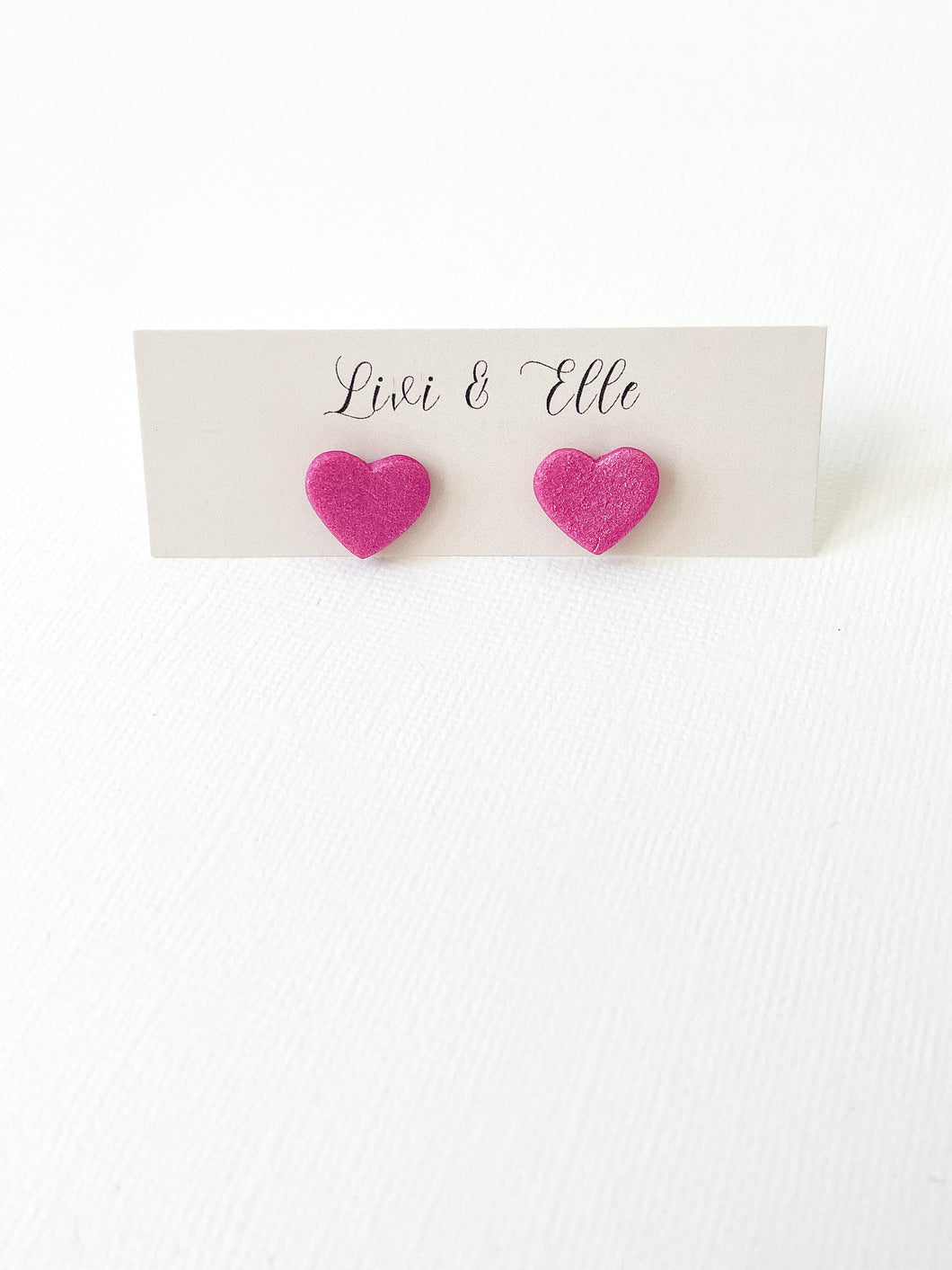 Hot Pink Heart Stud