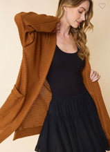 Load image into Gallery viewer, Waffle Knit Cardigan - Pumpkin
